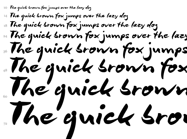 DeBorstel Brush font waterfall